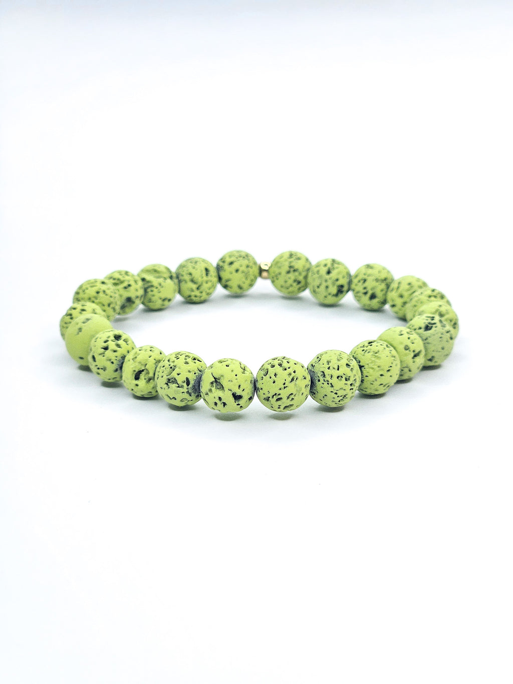 Bracelet • Pierre de lave teintée verte (8 mm)