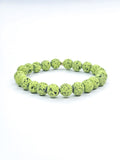 Bracelet • Pierre de lave teintée verte (8 mm)
