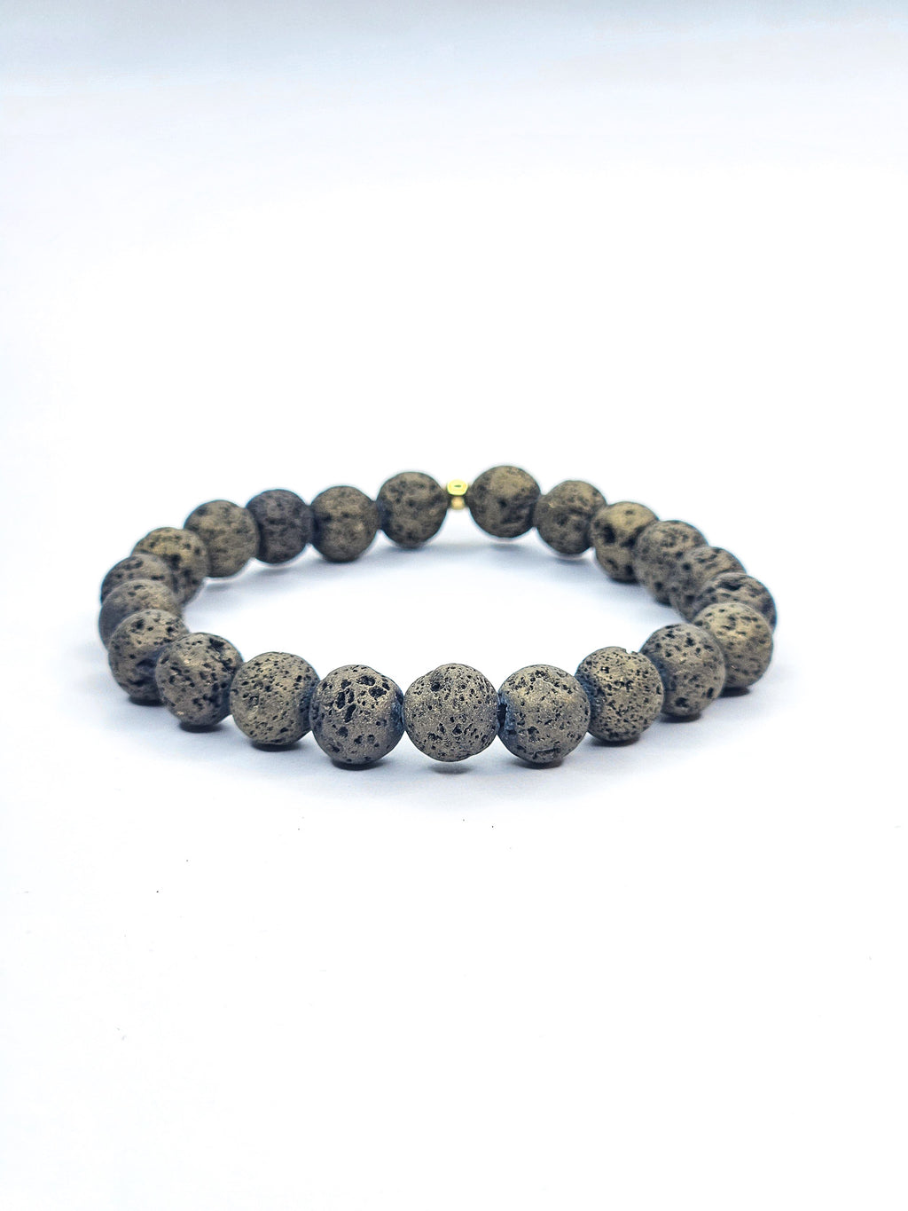 Bracelet • Pierre de lave teintée bronze (8 mm)