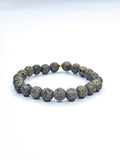 Bracelet • Pierre de lave teintée bronze (8 mm)