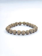 Bracelet • Pierre de lave teintée brune (8 mm)