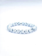 Bracelet • Pierre de lave teintée blanche (8 mm)