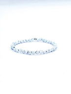 Bracelet • Pierre de lave teintée blanche (4 mm)