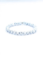 Bracelet • Pierre de lave teintée blanche (6 mm)