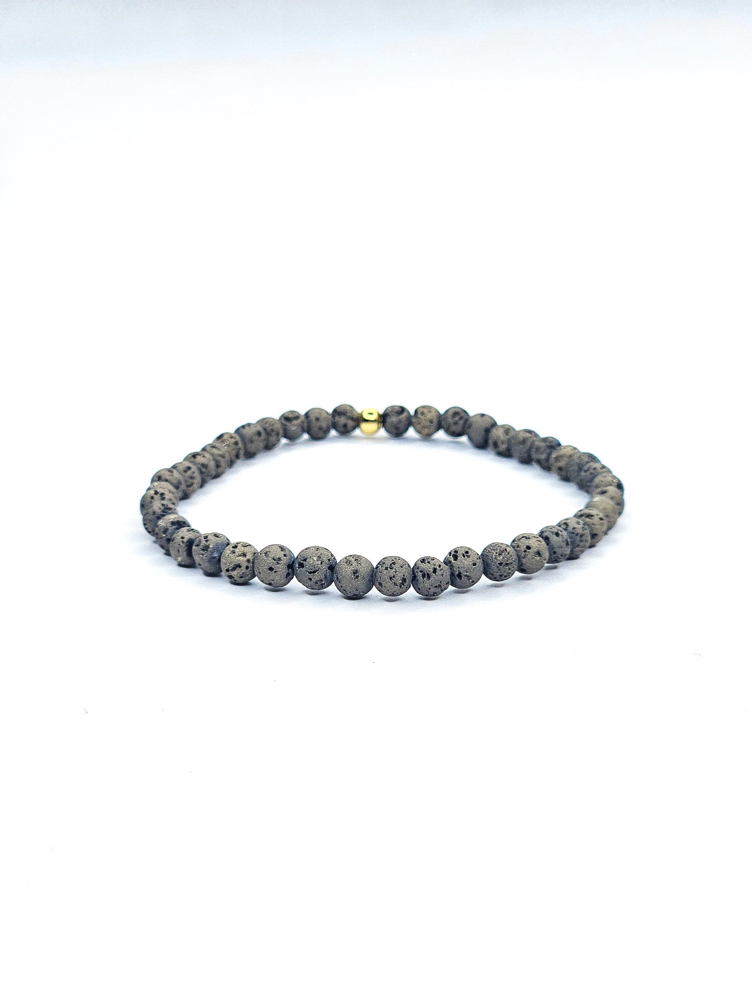 Bracelet • Pierre de lave teintée bronze (4 mm)