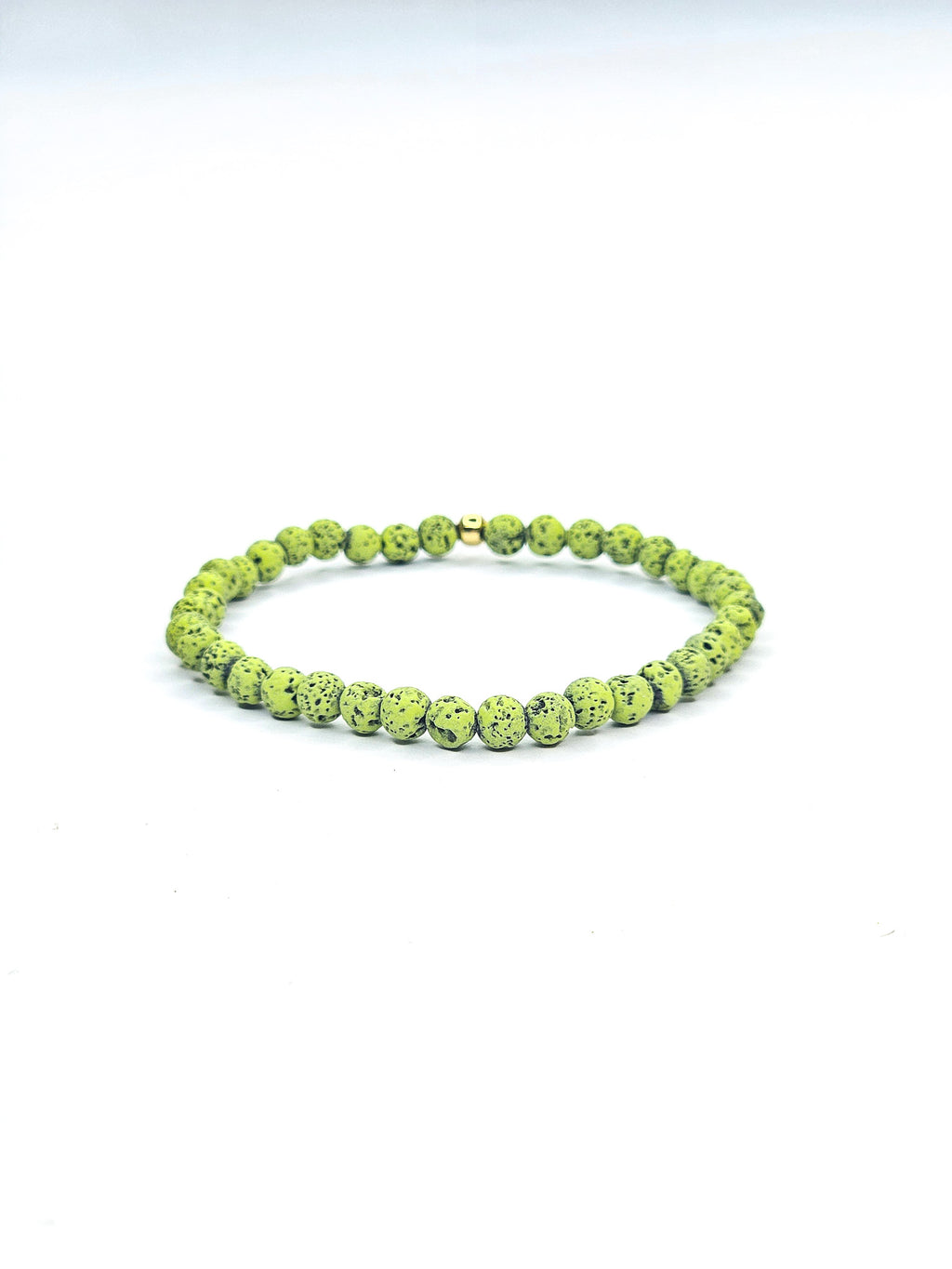 Bracelet • Pierre de lave teintée verte (4 mm)