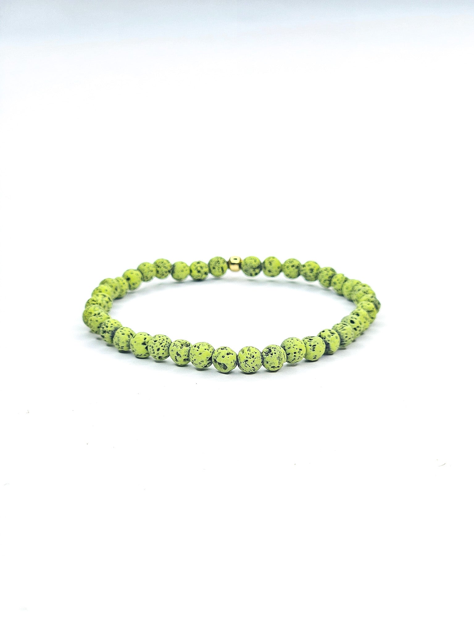 Bracelet • Pierre de lave teintée verte (4 mm)