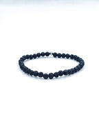 Bracelet • Pierre de lave noire (4 mm)