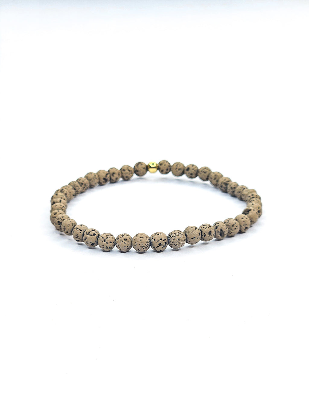 Bracelet • Pierre de lave teintée brune (4 mm)