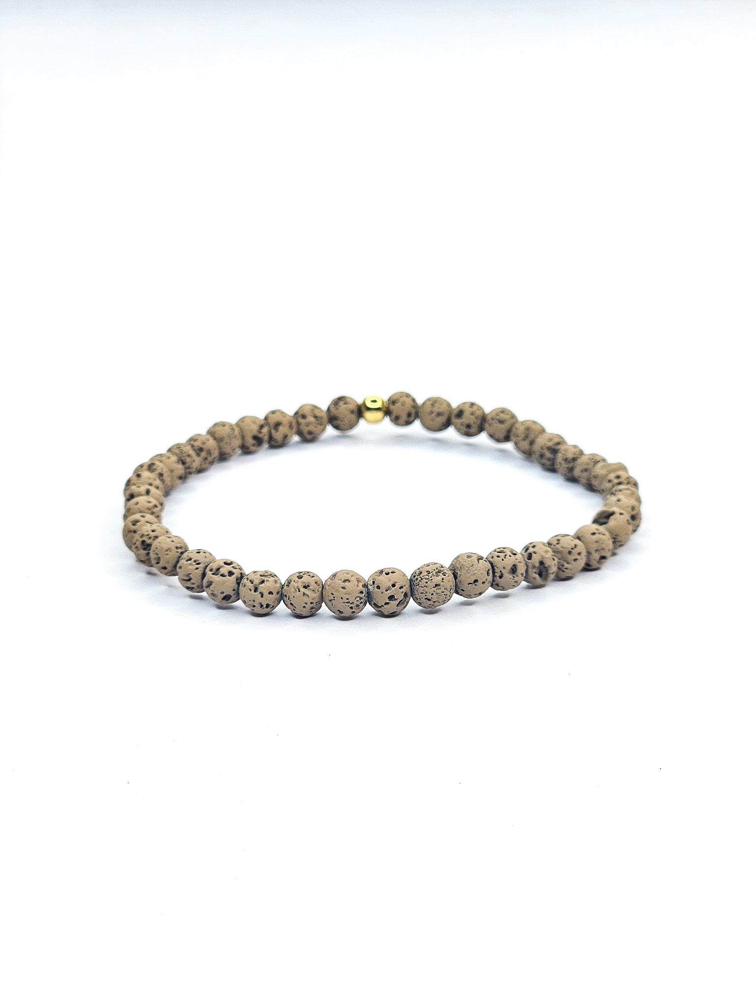 Bracelet • Pierre de lave teintée brune (4 mm)