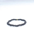 Bracelet • Pierre de lave teintée brune (4 mm)