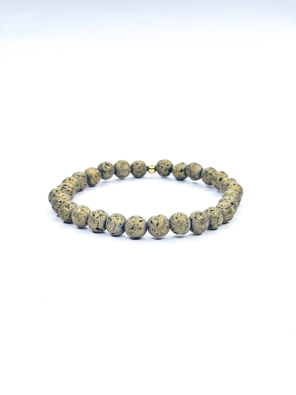 Bracelet • Pierre de lave teintée bronze (6 mm)