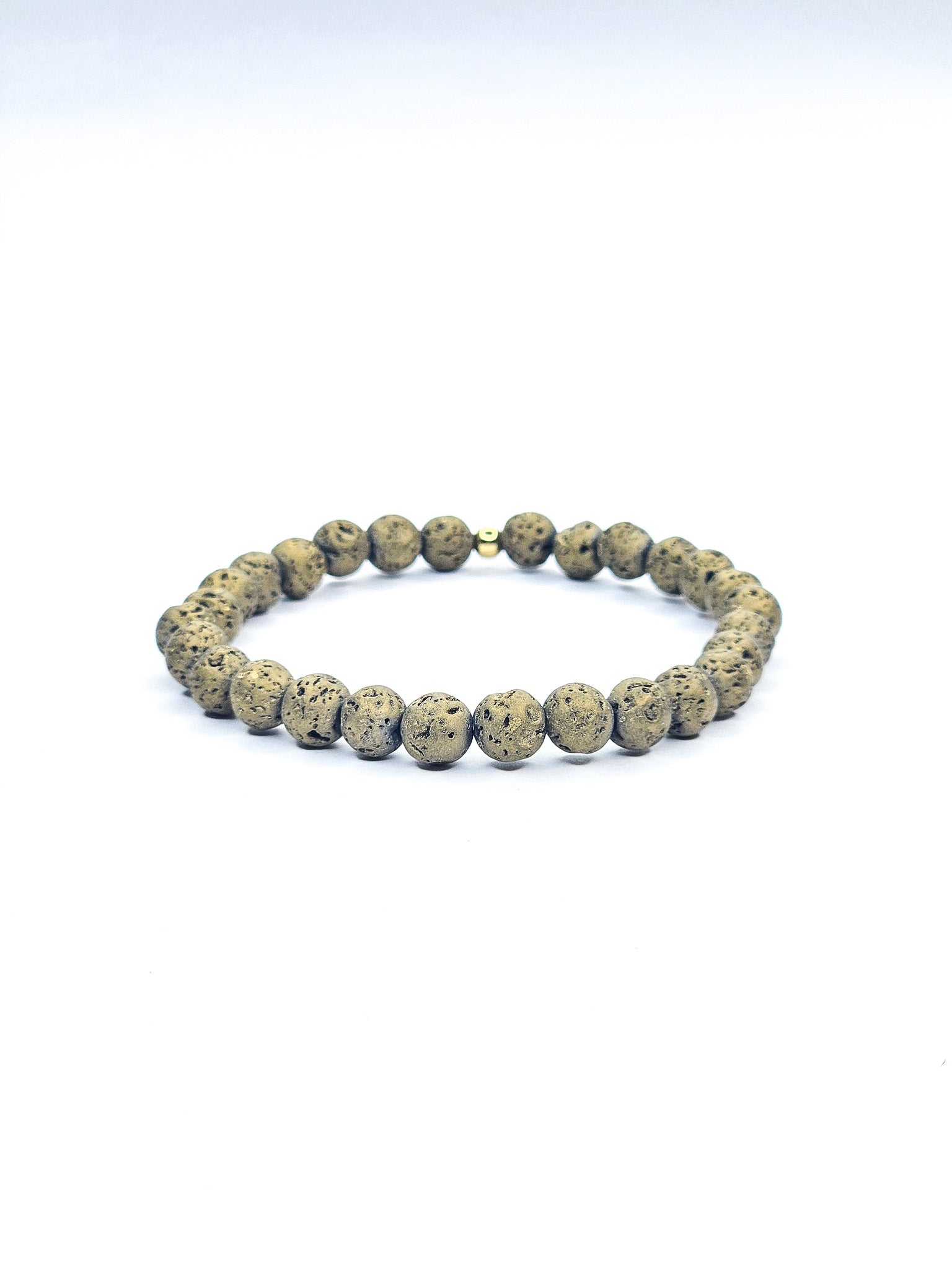 Bracelet • Pierre de lave teintée bronze (6 mm)