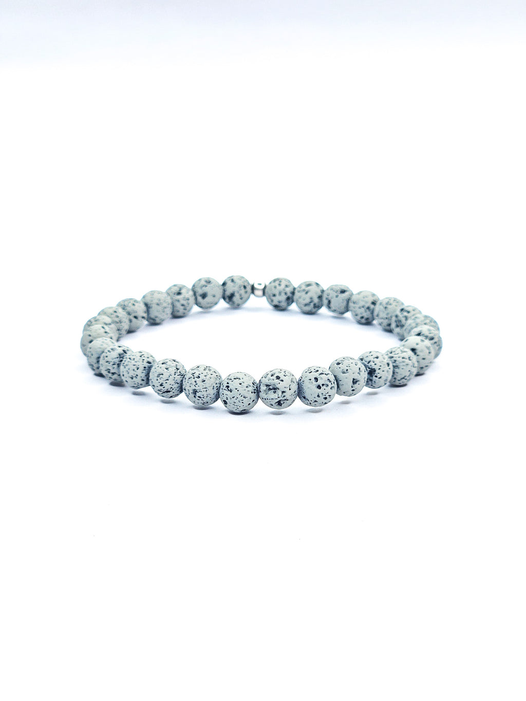 Bracelet • Pierre de lave teintée grise (6 mm)