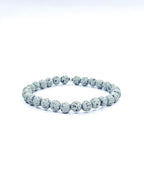Bracelet • Pierre de lave teintée grise (6 mm)