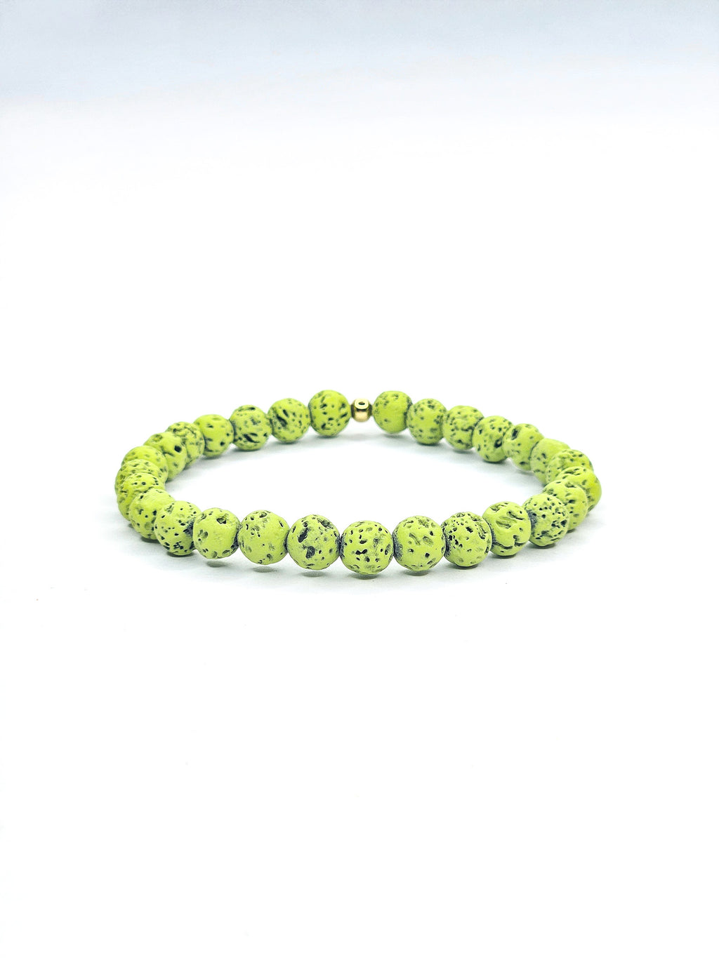 Bracelet • Green dyed lava stone (6 mm)