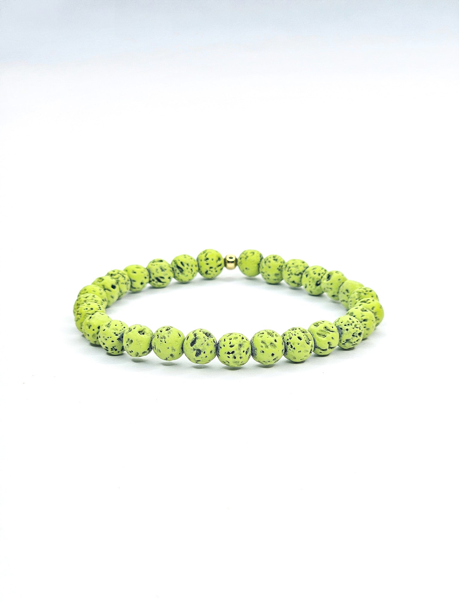 Bracelet • Green dyed lava stone (6 mm)