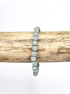 Bracelet • Pierre de lave teintée grise (6 mm)