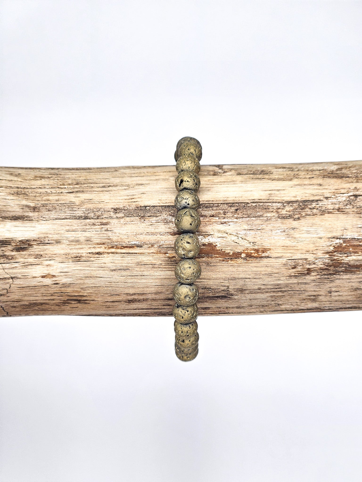 Bracelet • Pierre de lave teintée bronze (6 mm)