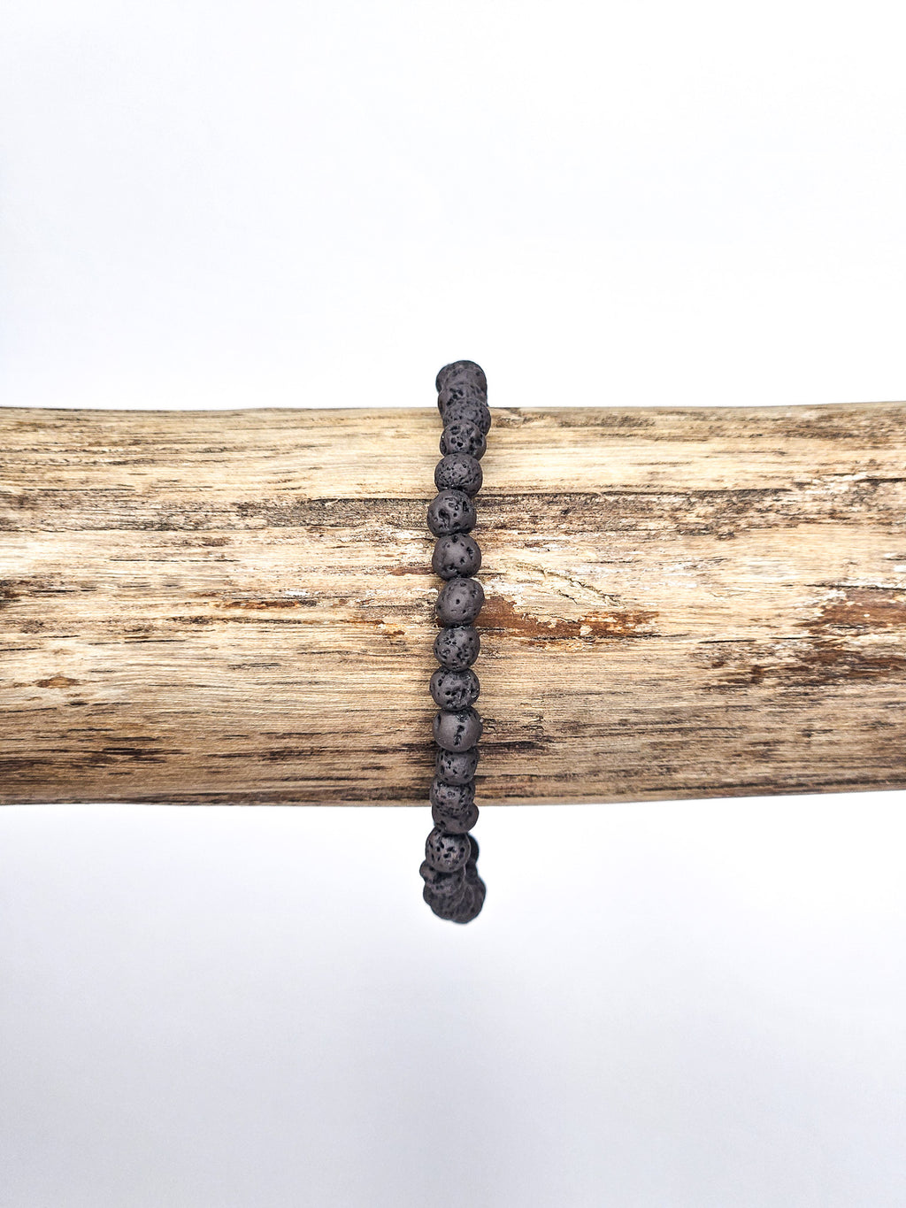 Bracelet • Pierre de lave teintée brune (4 mm)