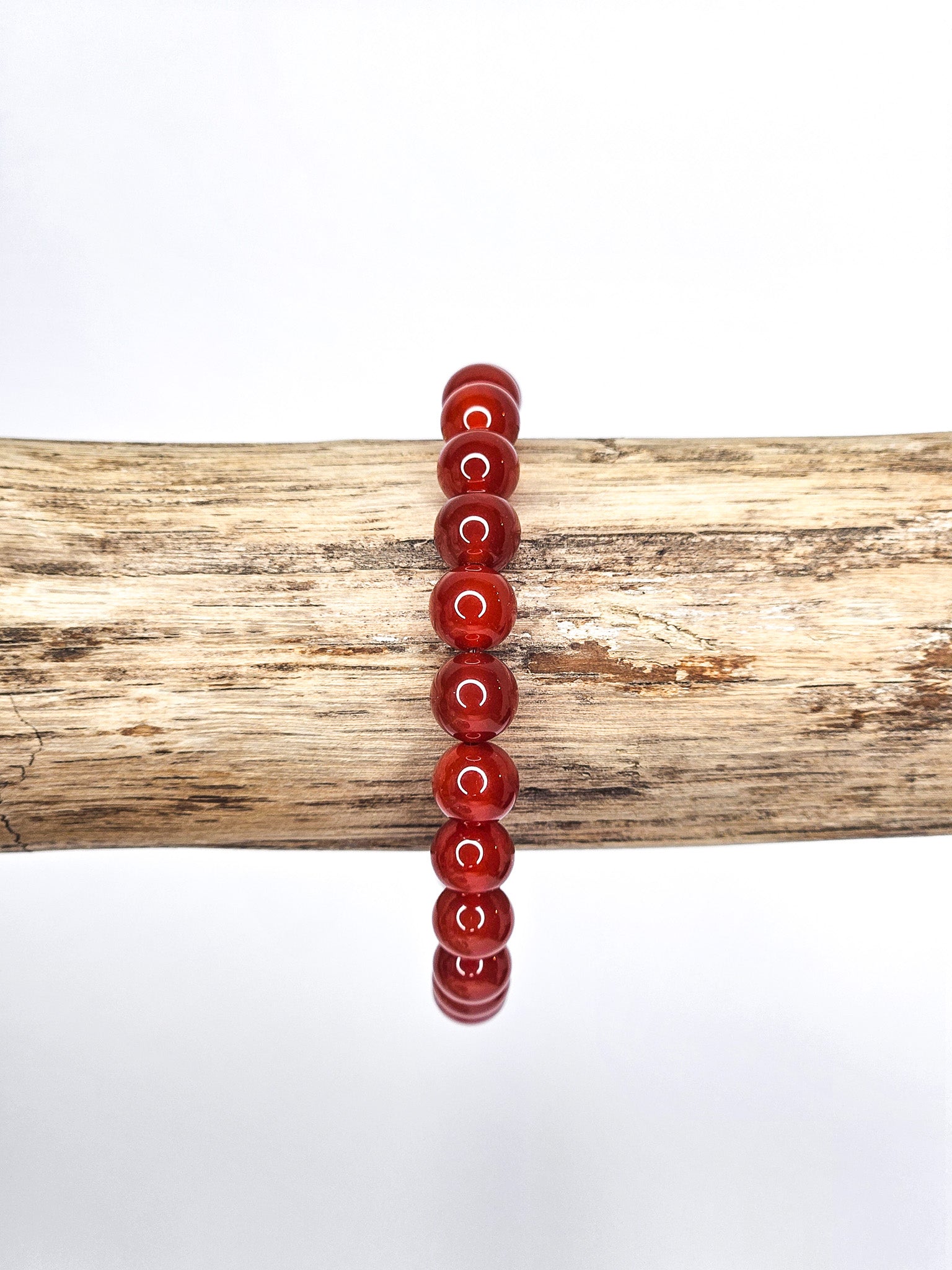 Bracelet • Cornaline rouge (8 mm)