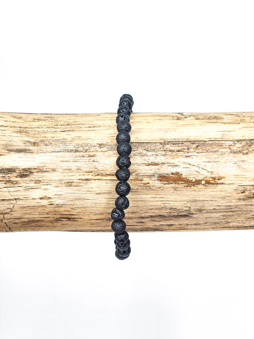 Bracelet • Pierre de lave noire (4 mm)