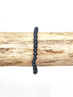 Bracelet • Pierre de lave noire (4 mm)