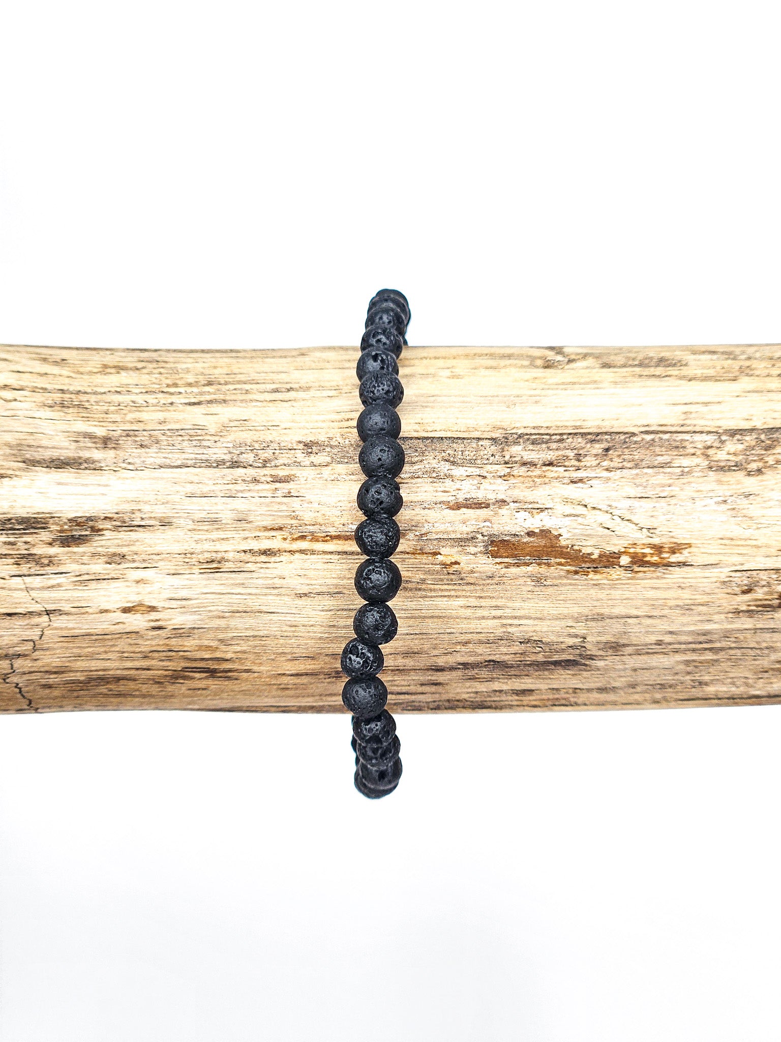 Bracelet • Pierre de lave noire (4 mm)