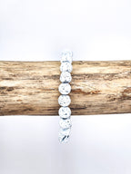 Bracelet • Pierre de lave teintée blanche (8 mm)