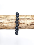 Bracelet • Black lava stone (8 mm)