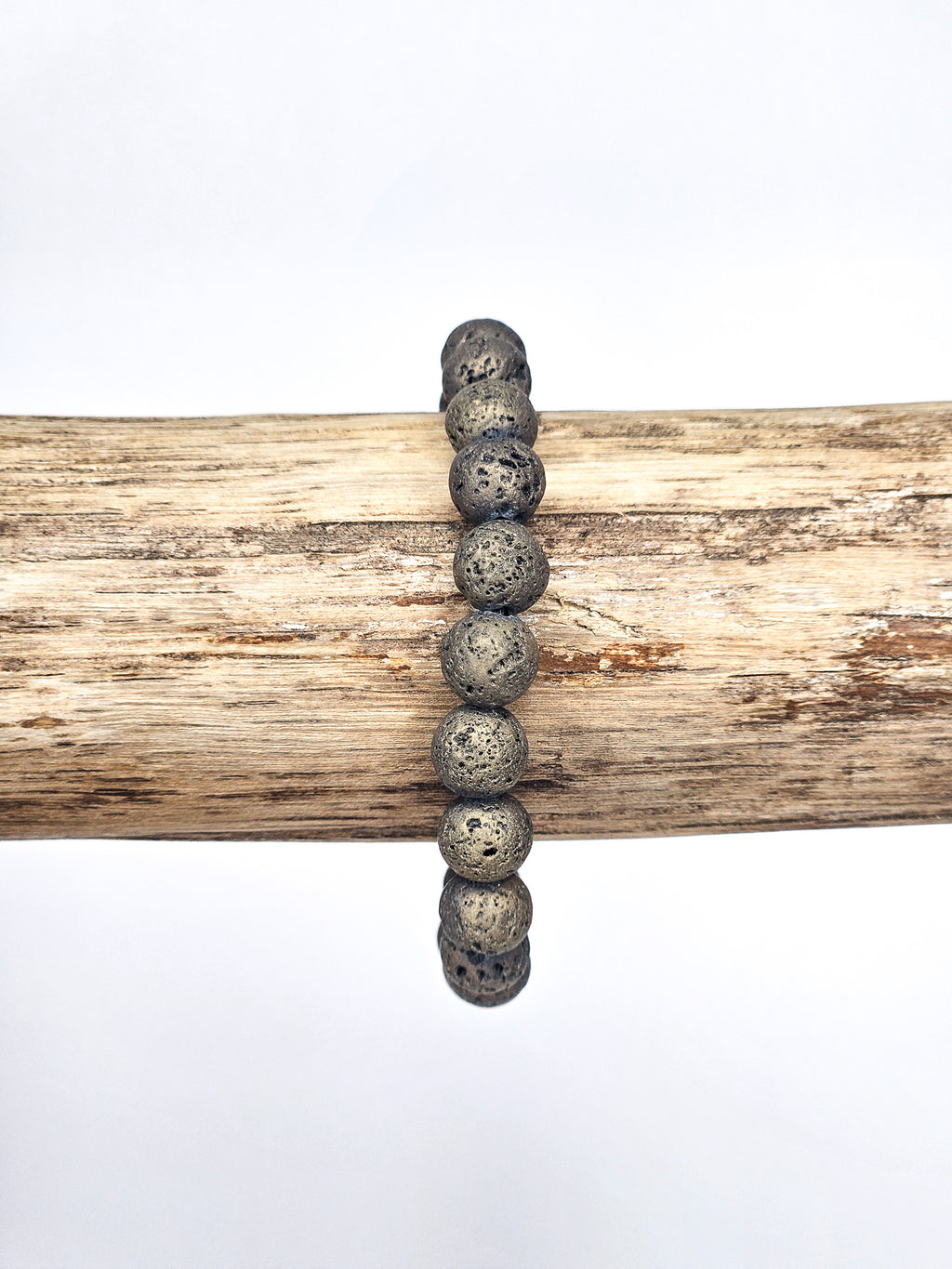 Bracelet • Pierre de lave teintée bronze (8 mm)