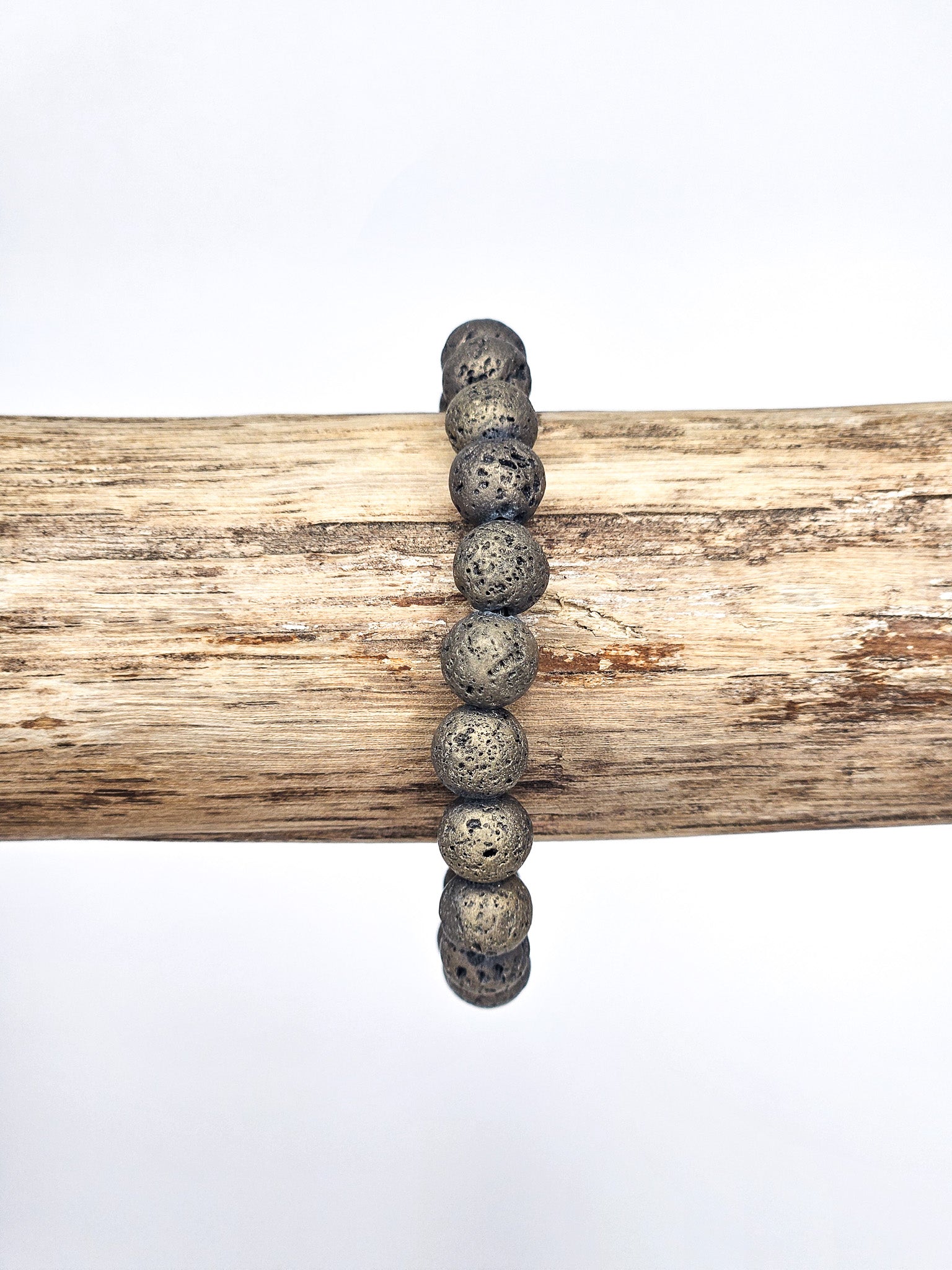 Bracelet • Pierre de lave teintée bronze (8 mm)