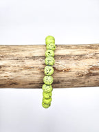 Bracelet • Pierre de lave teintée verte (8 mm)