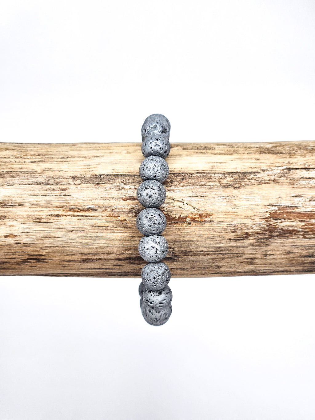 Bracelet • Grey dyed lava stone (8 mm)