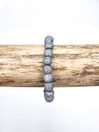 Bracelet • Grey dyed lava stone (8 mm)