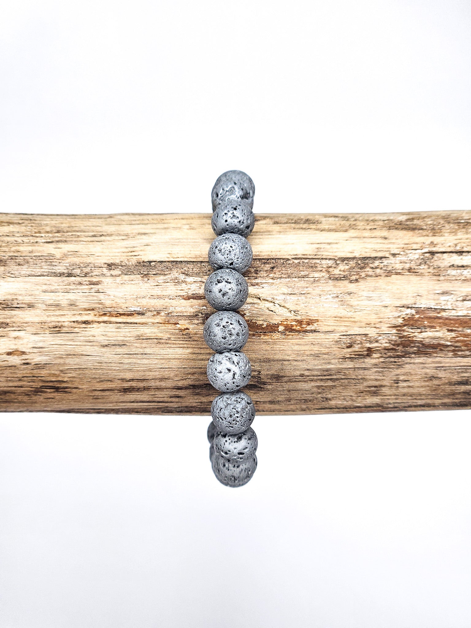 Bracelet • Grey dyed lava stone (8 mm)