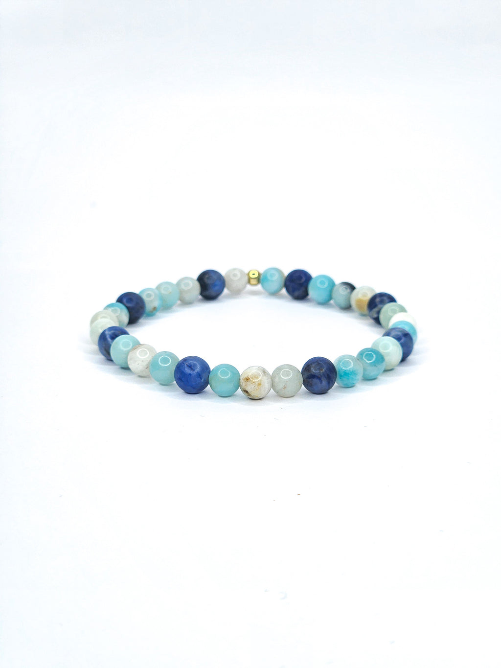 Bracelet • Mer • Amazonite multicolore & Sodalite (6 mm)