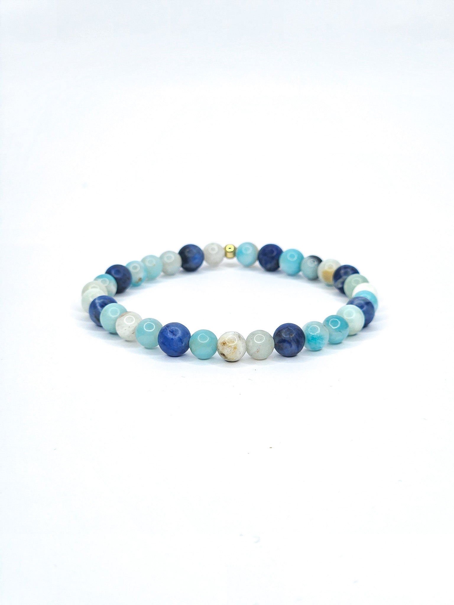 Bracelet • Mer • Amazonite multicolore & Sodalite (6 mm)