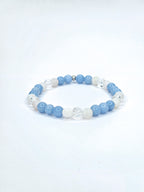 Bracelet • Glacier • Angélite, Howlite blanche & Cristal de roche craquelé (6 mm)