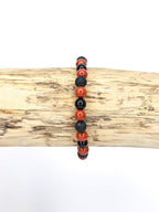 Bracelet • Volcano (Burkān) • Red Jasper, Black Obsidian & Black lava stone (6 mm)