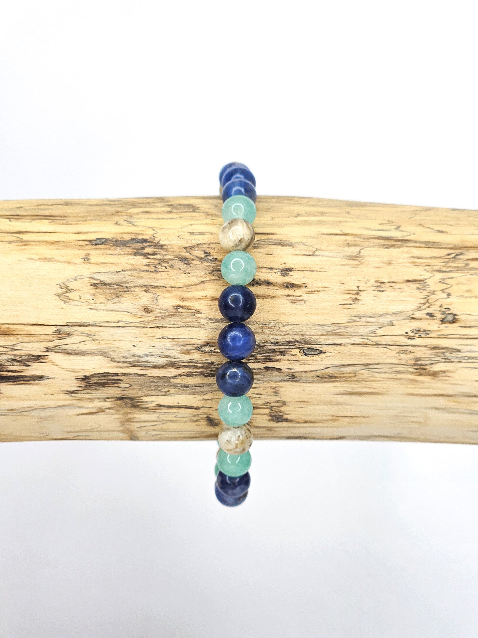 Bracelet • Océan • Agate du désert, Amazonite & Sodalite (6 mm)