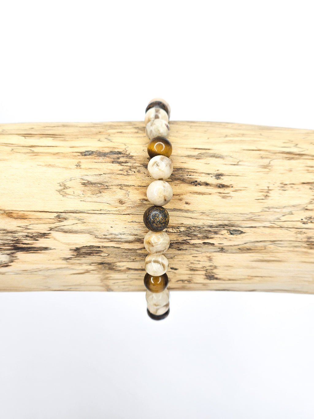Bracelet • Désert • Agate du désert, Bronzite & Oeil de tigre (6 mm)
