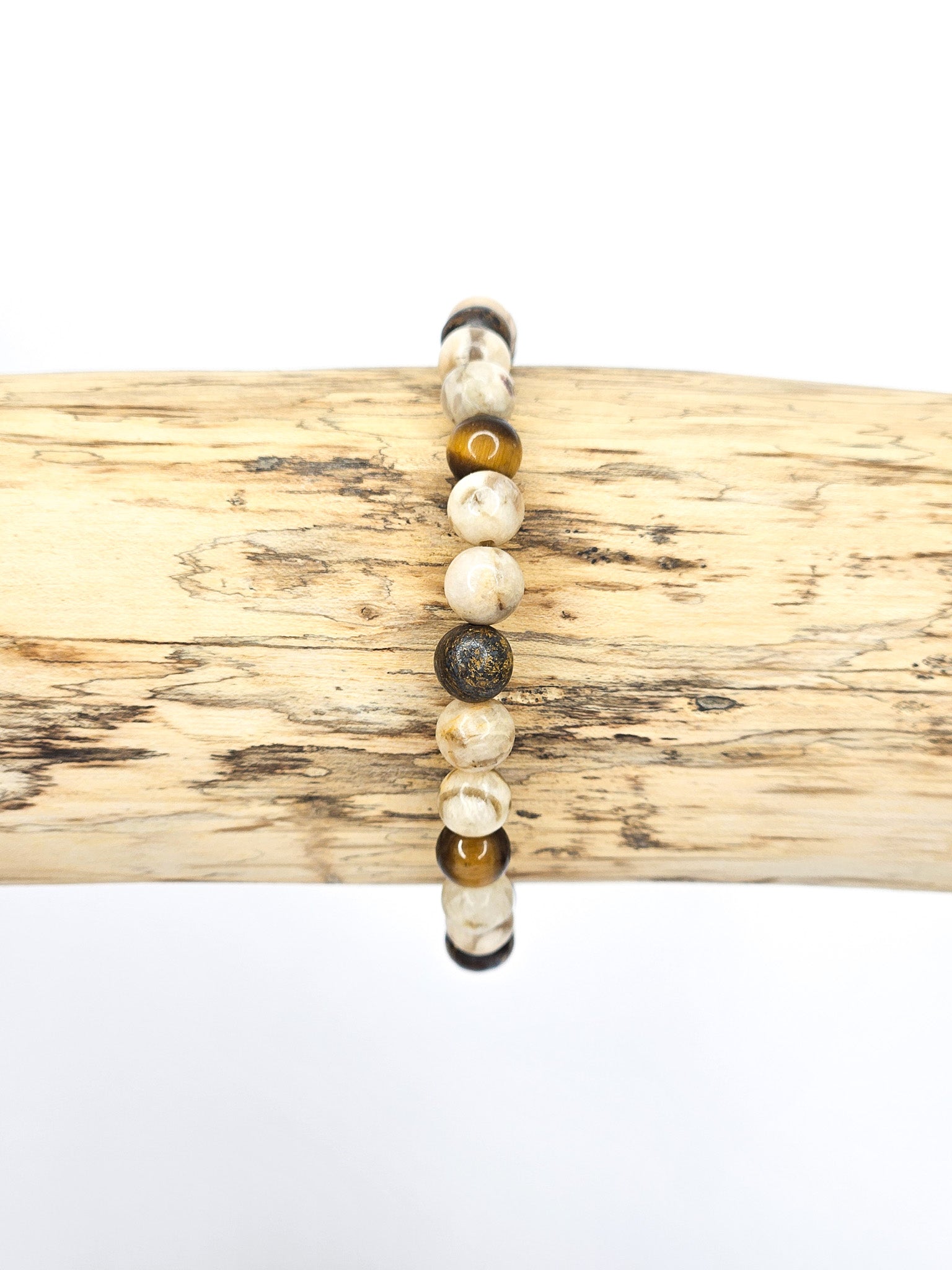 Bracelet • Désert • Agate du désert, Bronzite & Oeil de tigre (6 mm)
