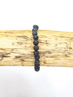 Bracelet • Black lava stone (6 mm)