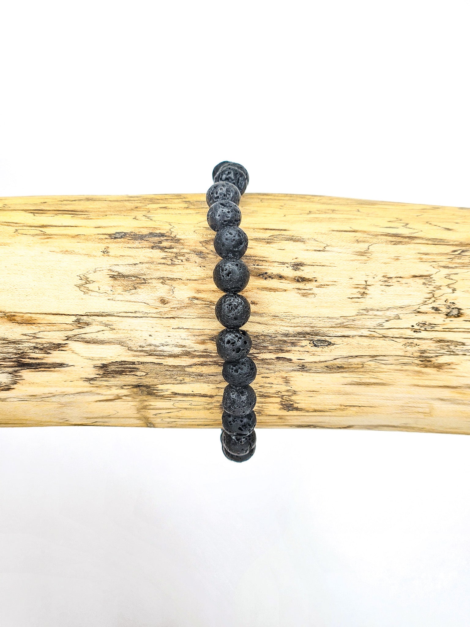Bracelet • Black lava stone (6 mm)